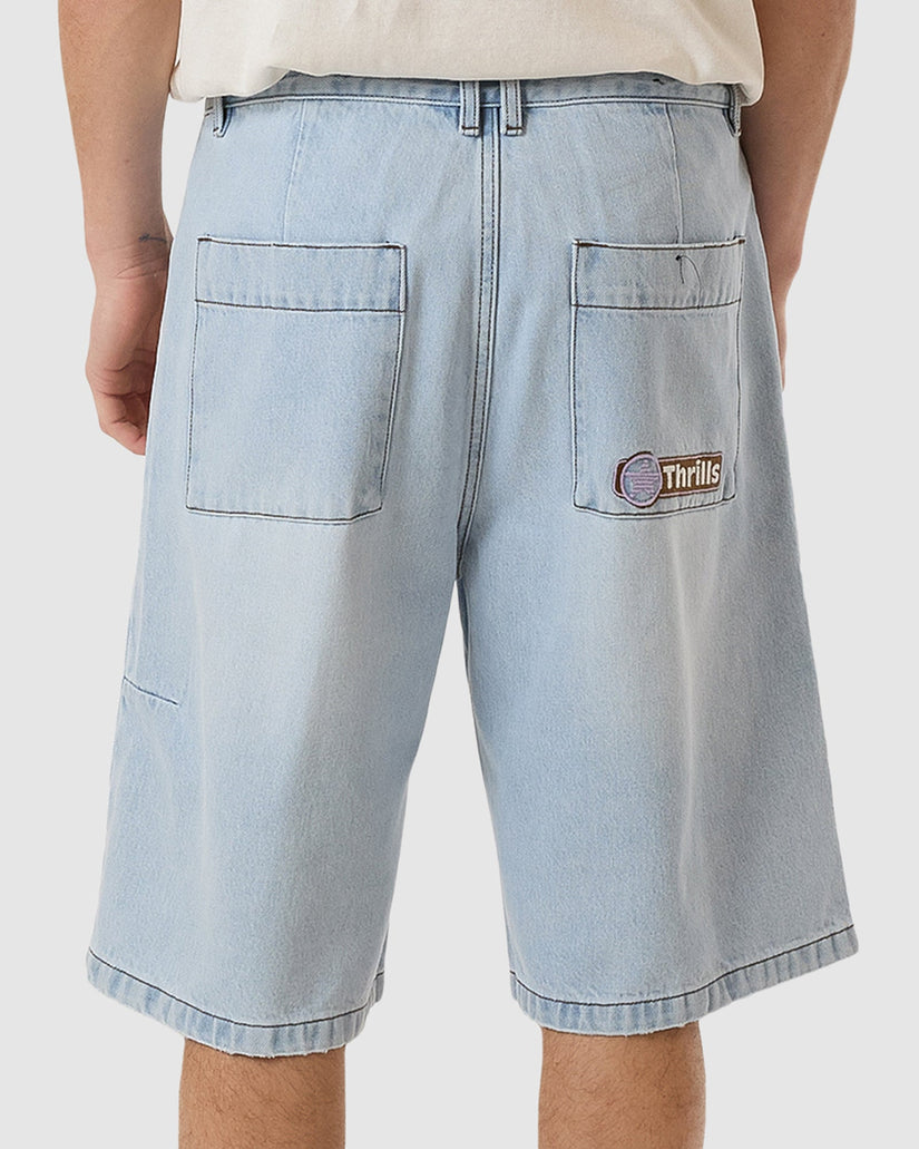 Mens Gazed Big Slacker Denim Shorts