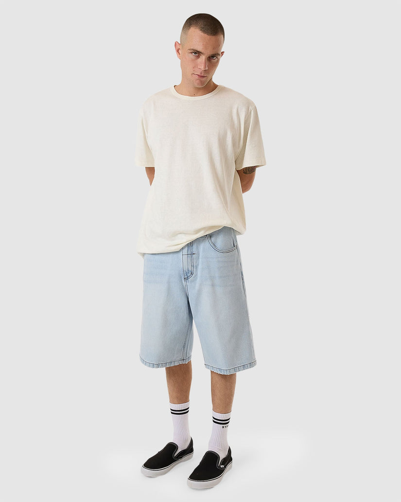 Mens Gazed Big Slacker Denim Shorts