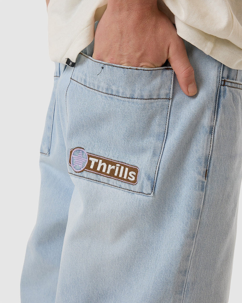 Mens Gazed Big Slacker Denim Shorts