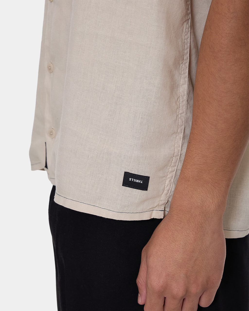 Mens Hemp Minimal Thrills Contrast Stitch Short Sleeve Shirt