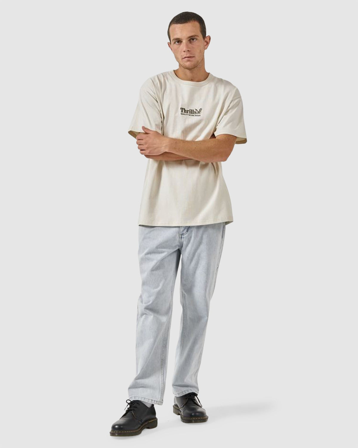 Mens Thrills Workwear Embro T-Shirt