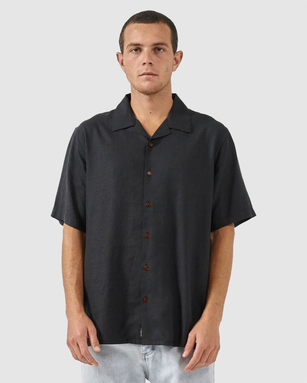 Mens Hemp Minimal Thrills Bowling Short Sleeve Shirt