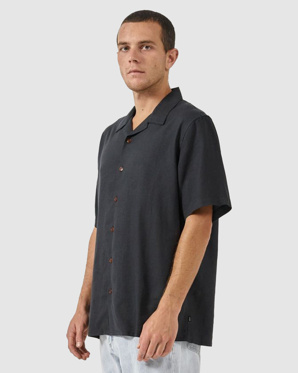 Mens Hemp Minimal Thrills Bowling Short Sleeve Shirt