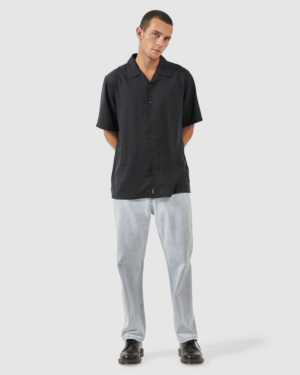 Mens Hemp Minimal Thrills Bowling Short Sleeve Shirt