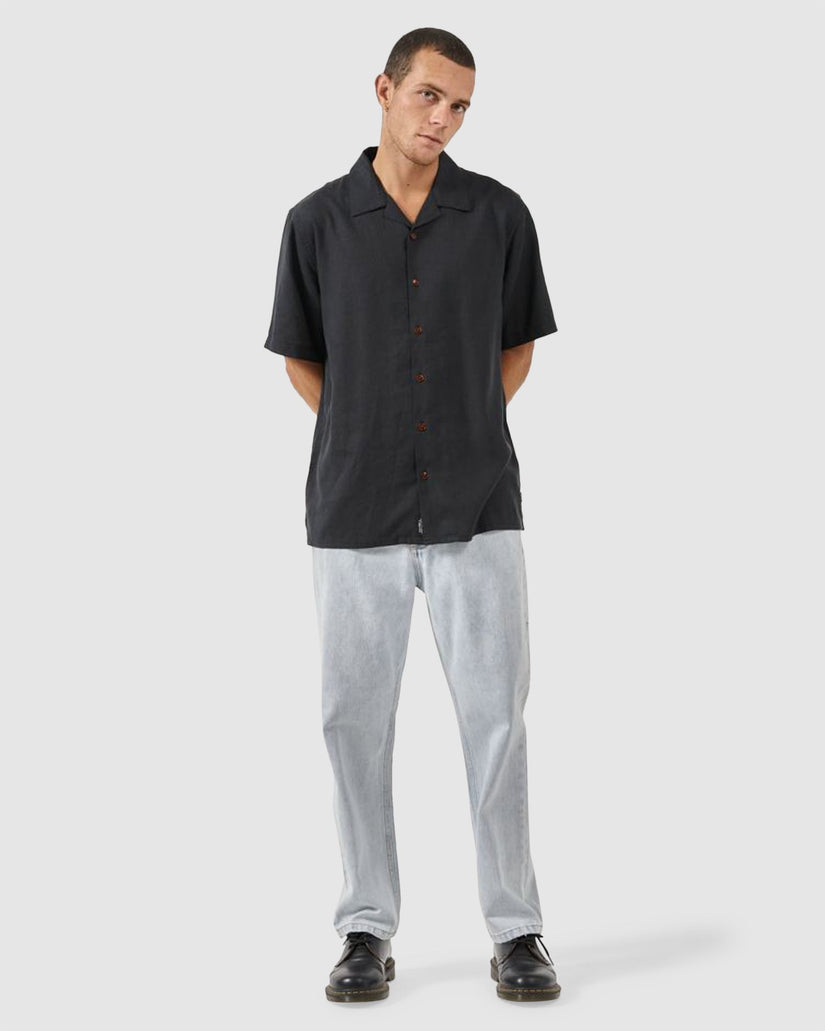 Mens Hemp Minimal Thrills Bowling Short Sleeve Shirt