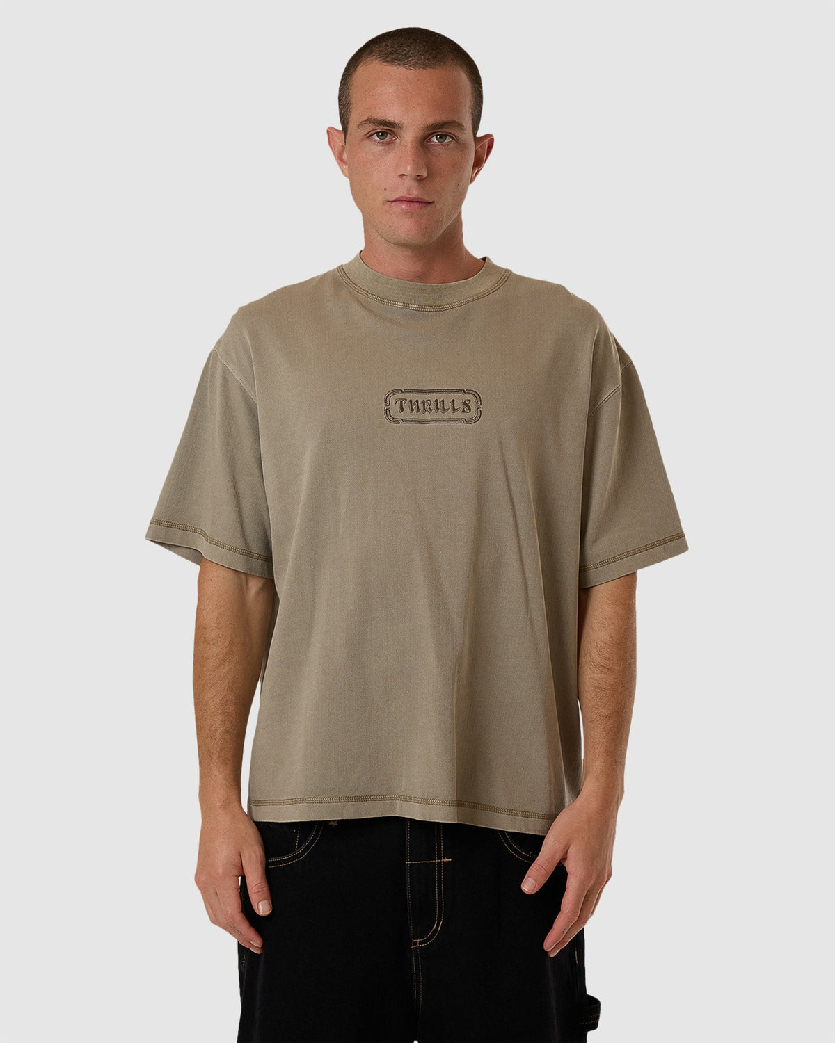 MENS LOST IN PARADISE EMBRO BOX FIT OVERSIZE T-SHIRT