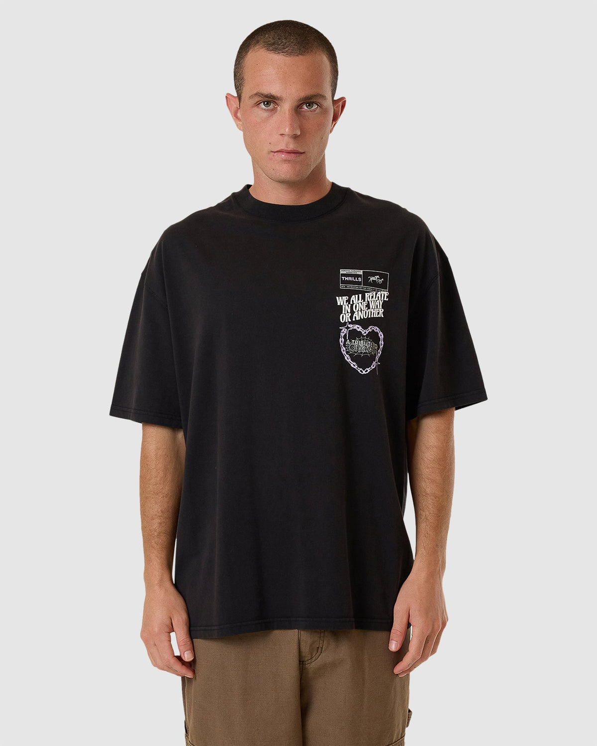 MENS CHAIN REACTION BOX FIT OVERSIZE T-SHIRT