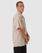 Mens Minimal Thrills Stripe Bowling Short Sleeve Shirt