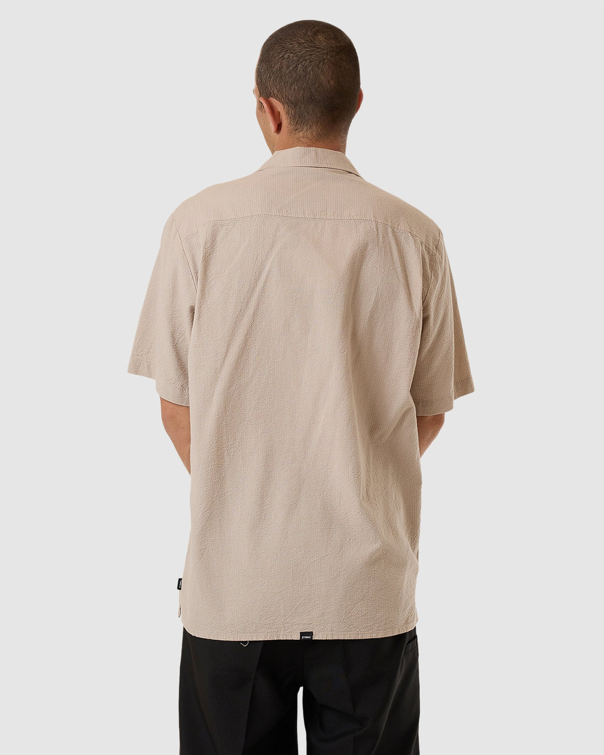 Mens Minimal Thrills Stripe Bowling Short Sleeve Shirt