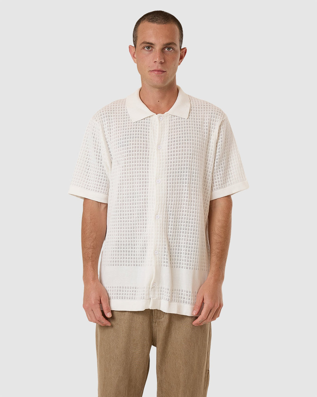 Mens Lost In Paradise Knit Bowling Short Sleeve Shirt