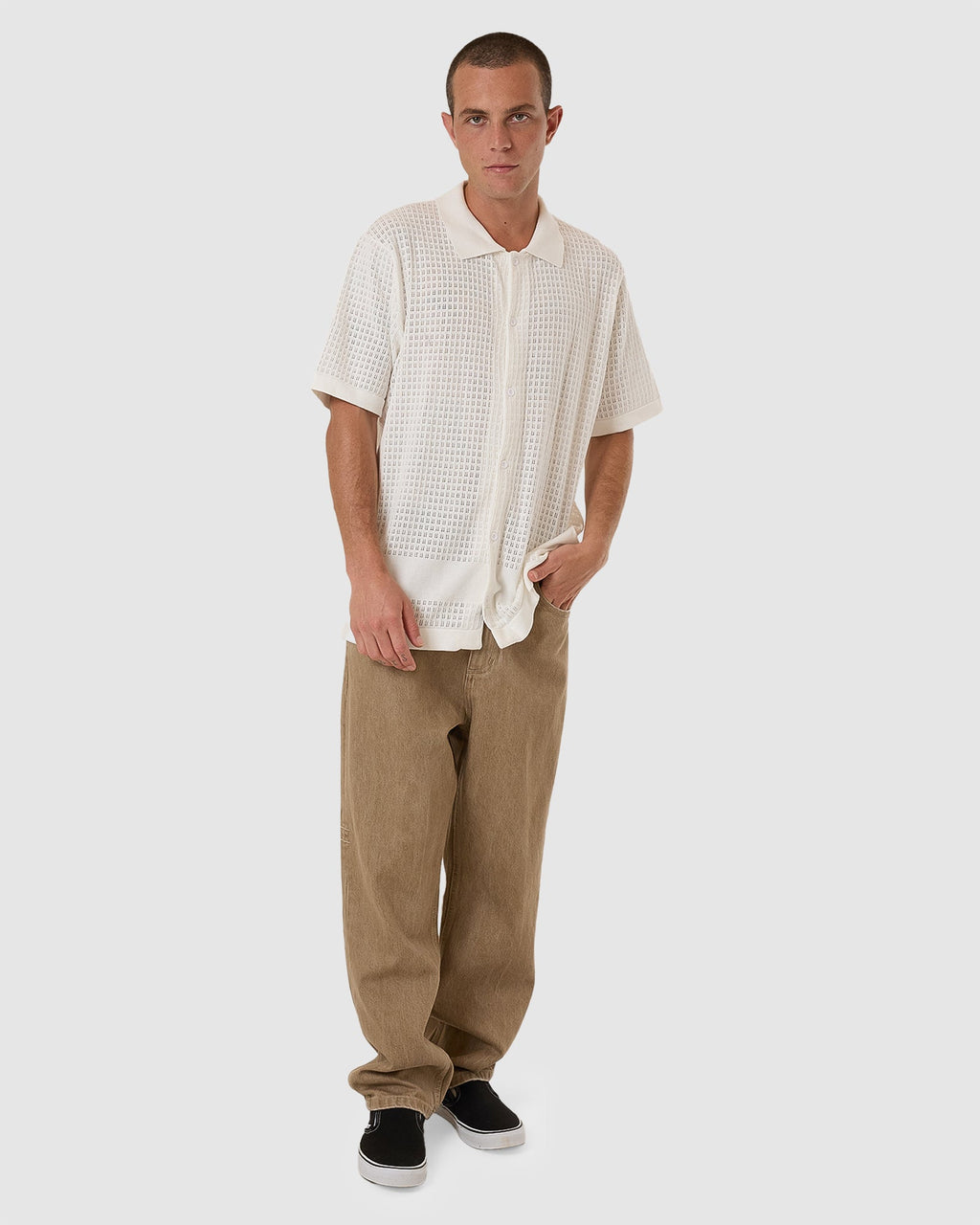 Mens Lost In Paradise Knit Bowling Short Sleeve Shirt