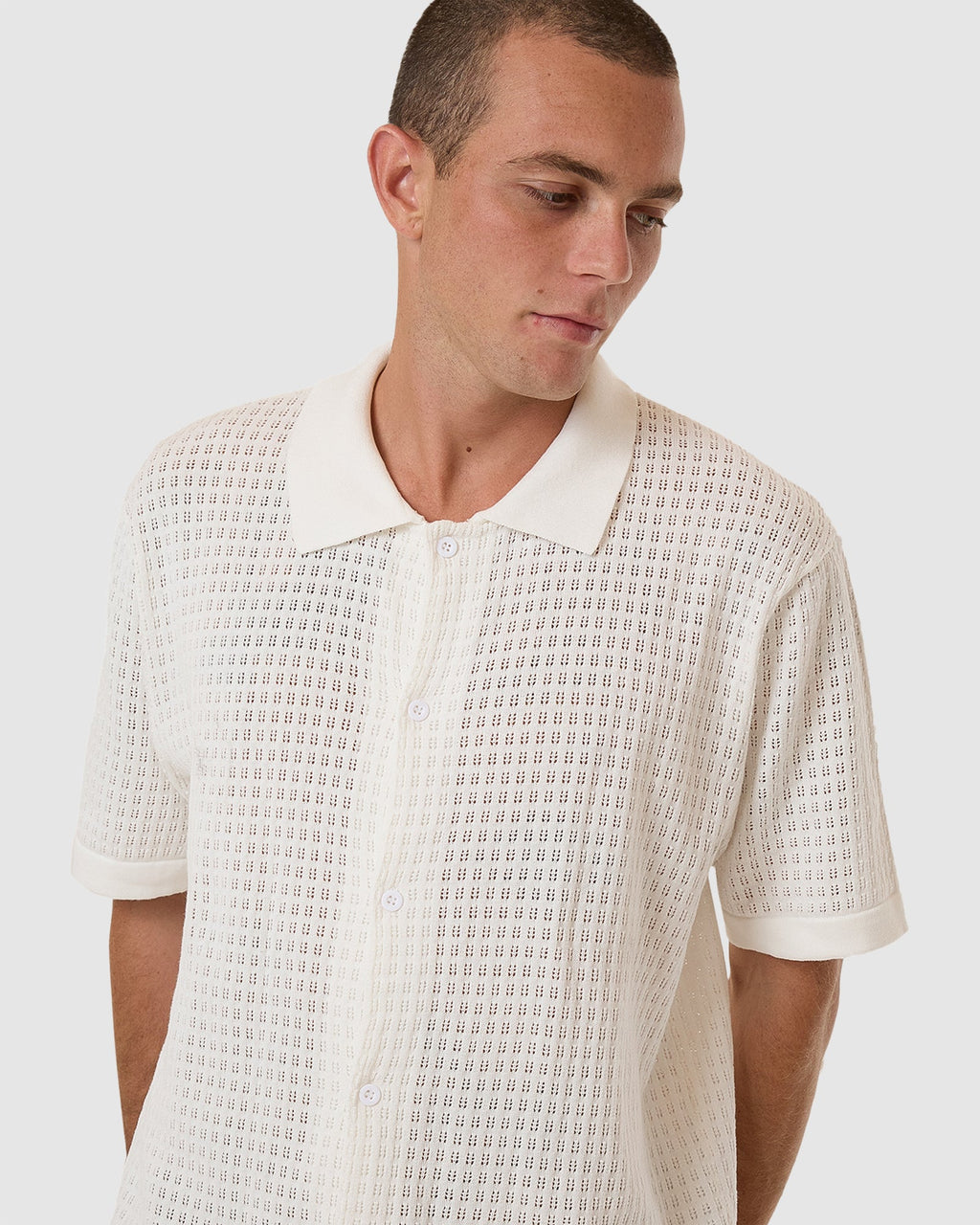 Mens Lost In Paradise Knit Bowling Short Sleeve Shirt