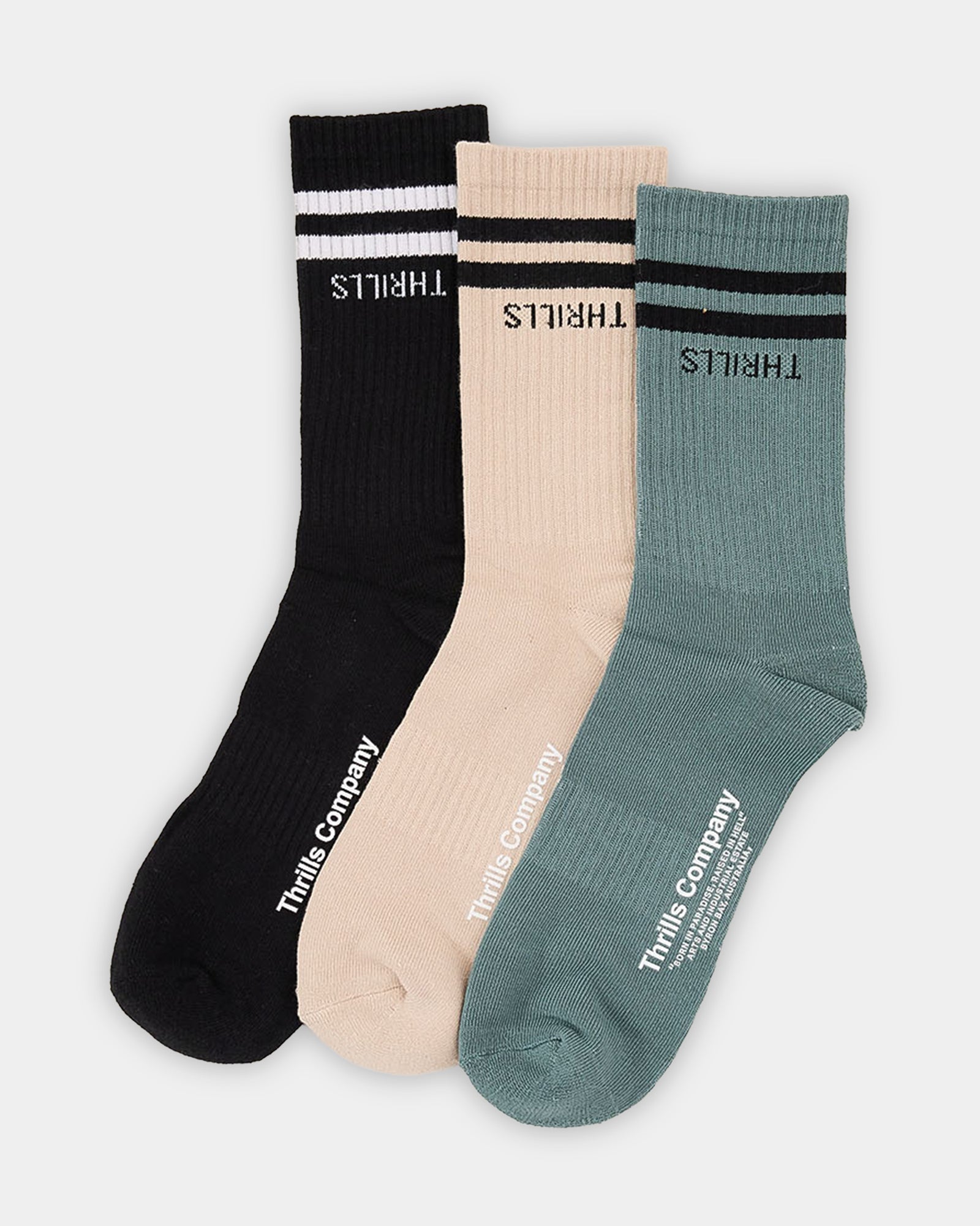 Minimal Thrills 3 Pack Crew Socks