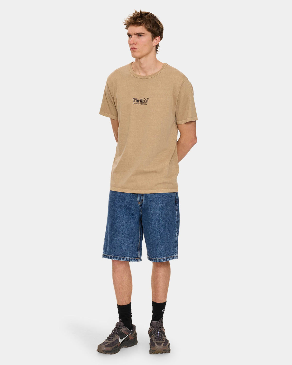 Mens Thrills Workwear Embrodery T-Shirt