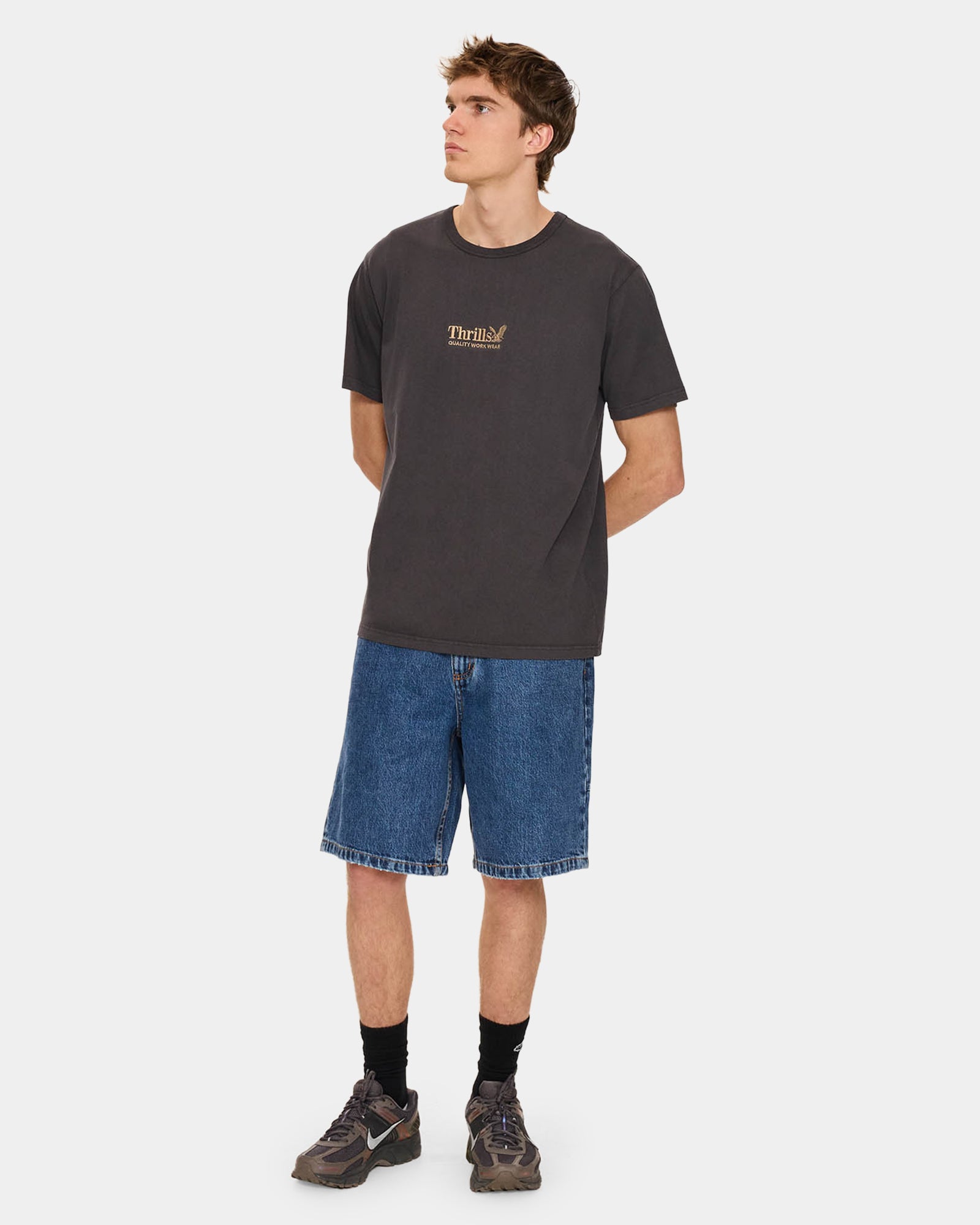 Mens Thrills Workwear Embrodery T-Shirt