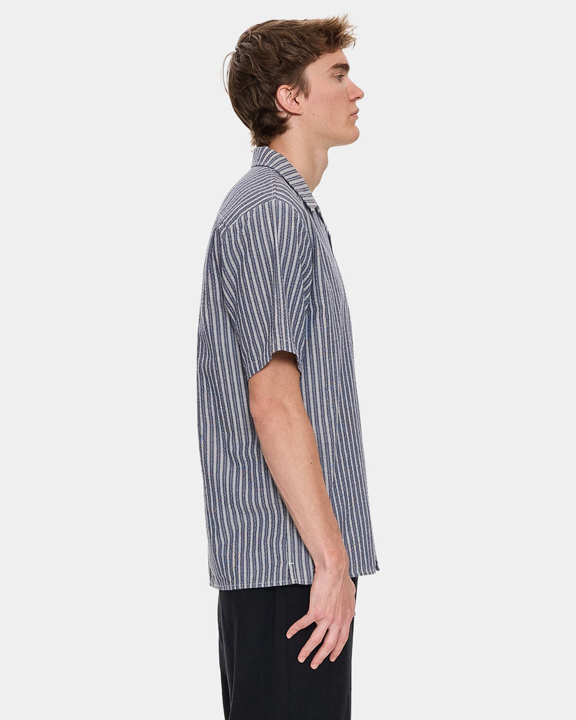 Mens Thrills Gardens Stripe Short Sleeve Shirt