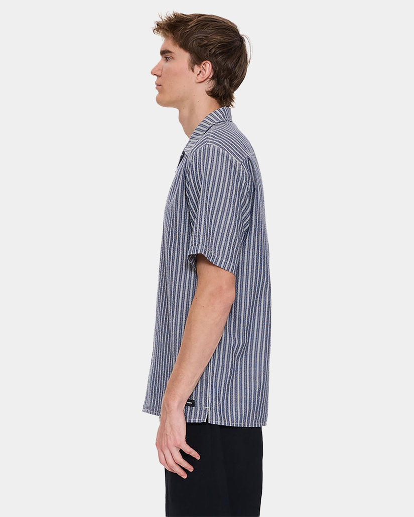 Mens Thrills Gardens Stripe Short Sleeve Shirt