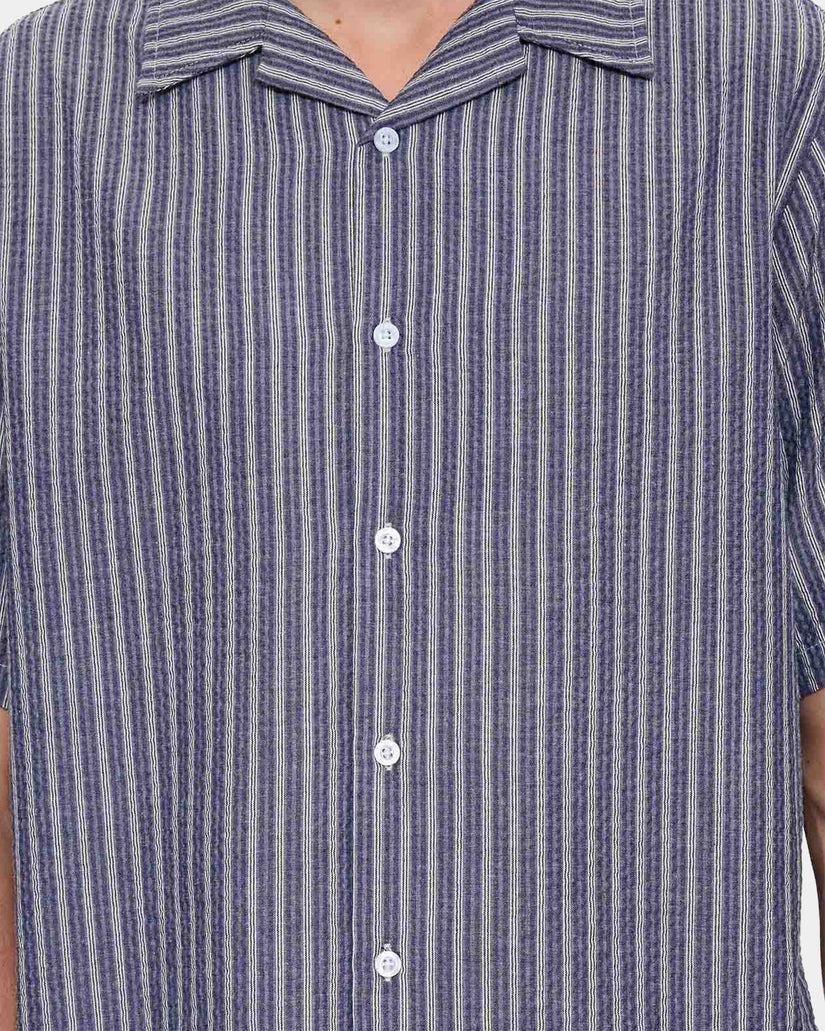 Mens Thrills Gardens Stripe Short Sleeve Shirt