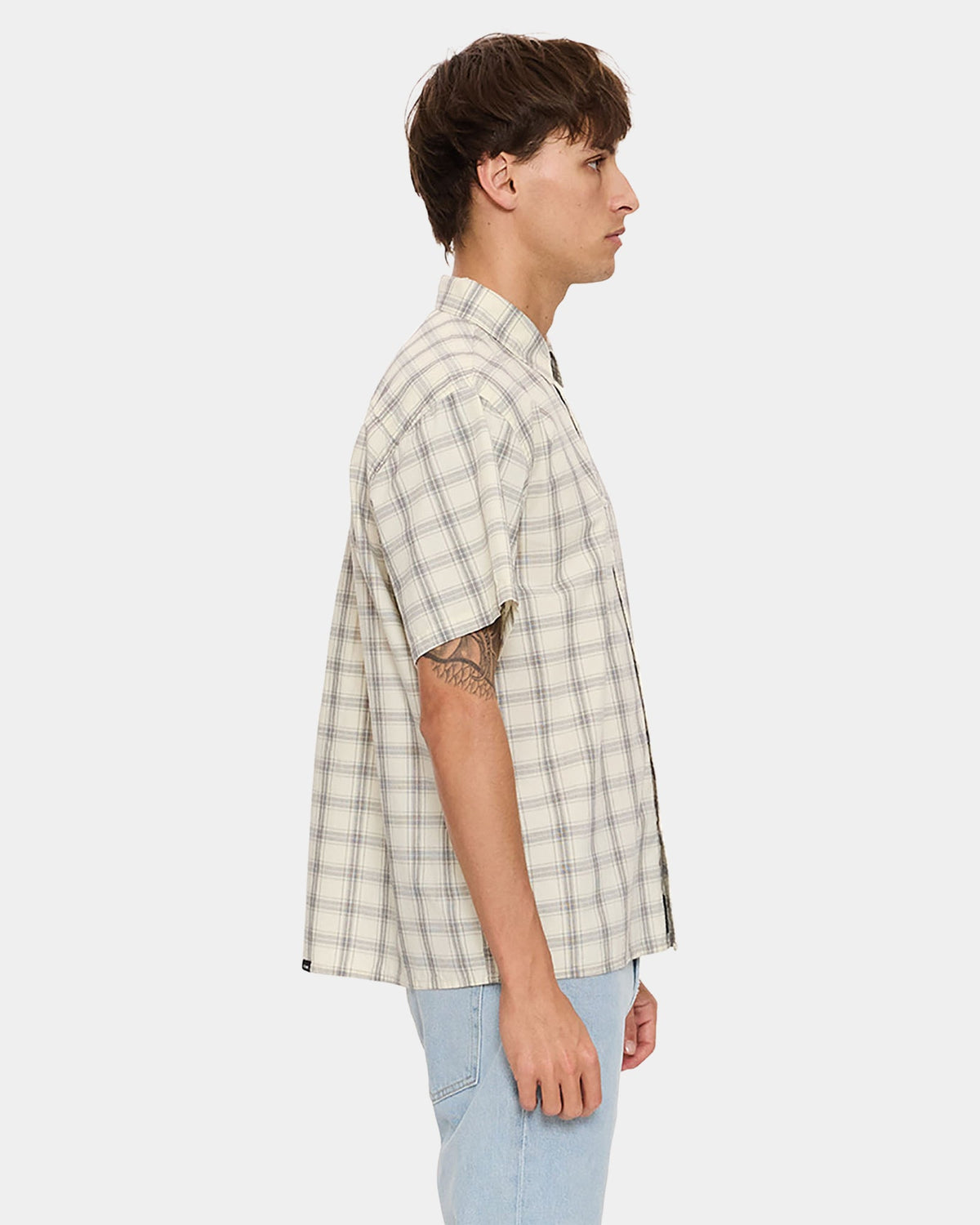 Mens Touch The Sky Check Short Sleeve Shirt
