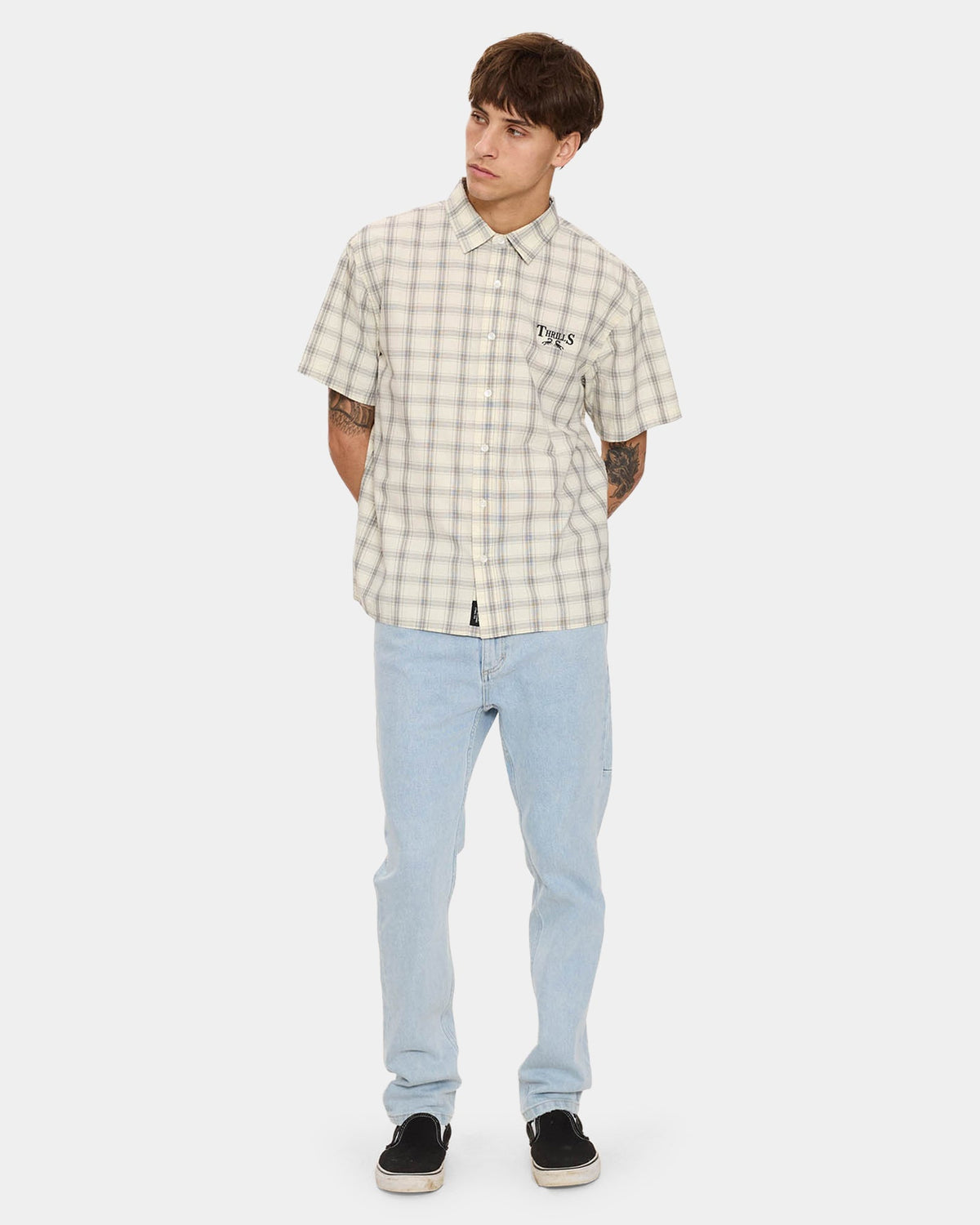 Mens Touch The Sky Check Short Sleeve Shirt