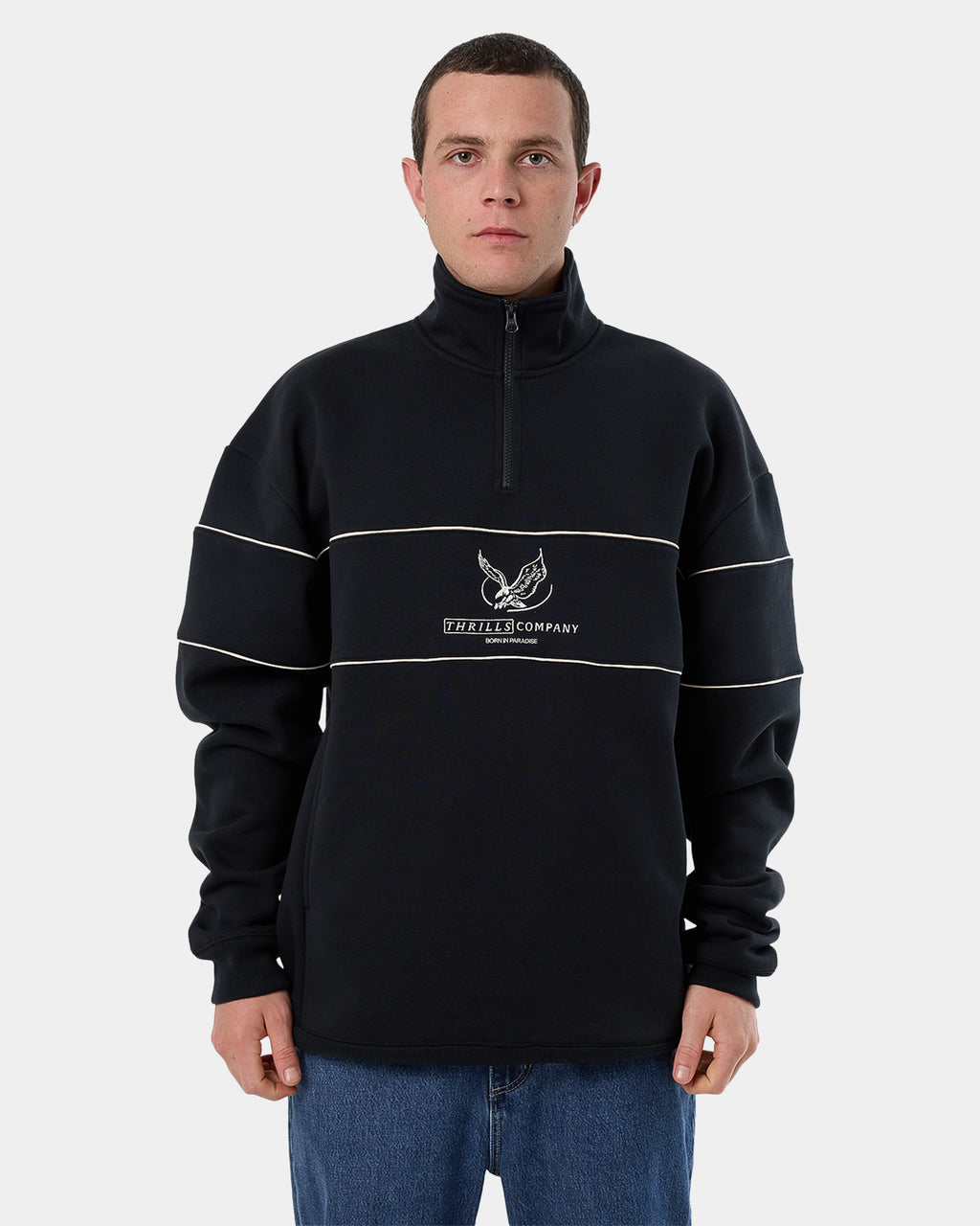 Mens Glory Quarter Zip Fleece Jumper