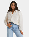 Womens Good Day 2 Polo Long Sleeve Shirt