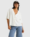 Womens Beat Stripe Short Sleeve Short Sleeve Shirt