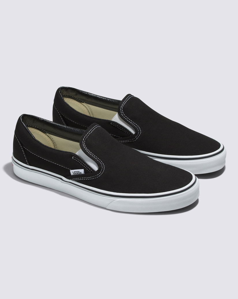Mens Classic Slip-On Black Sneakers