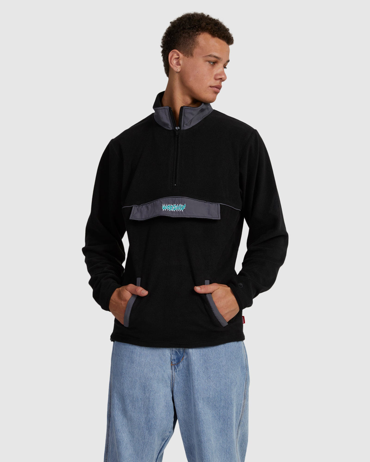 MENS THUNDERSTRUCK QUARTER ZIP FLEECE JUMPER