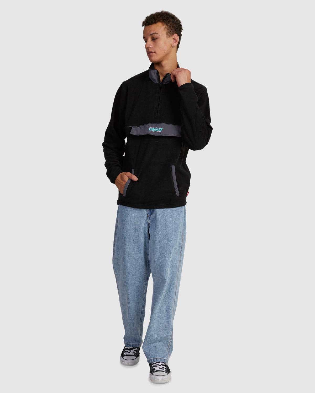 MENS THUNDERSTRUCK QUARTER ZIP FLEECE JUMPER
