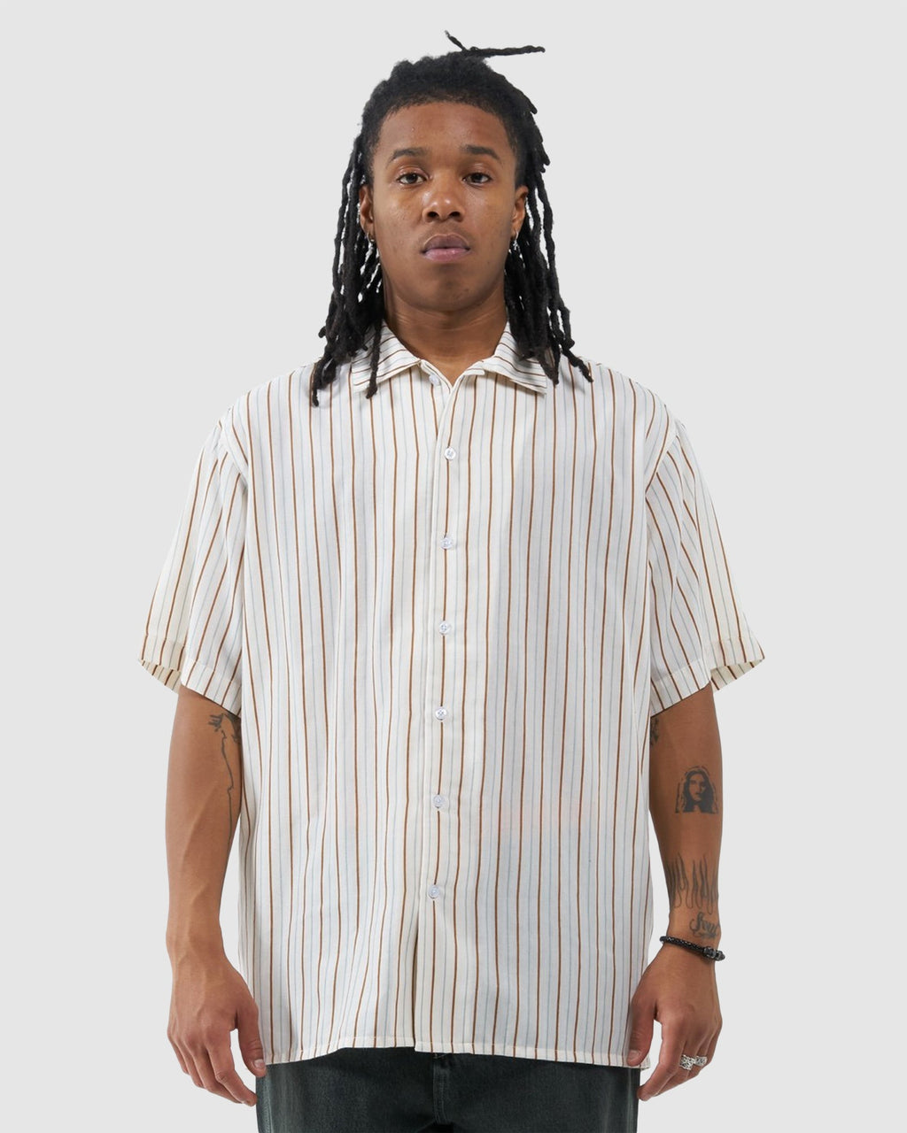 MENS BARE STRIPE SHORT SLEEVE SHIRT