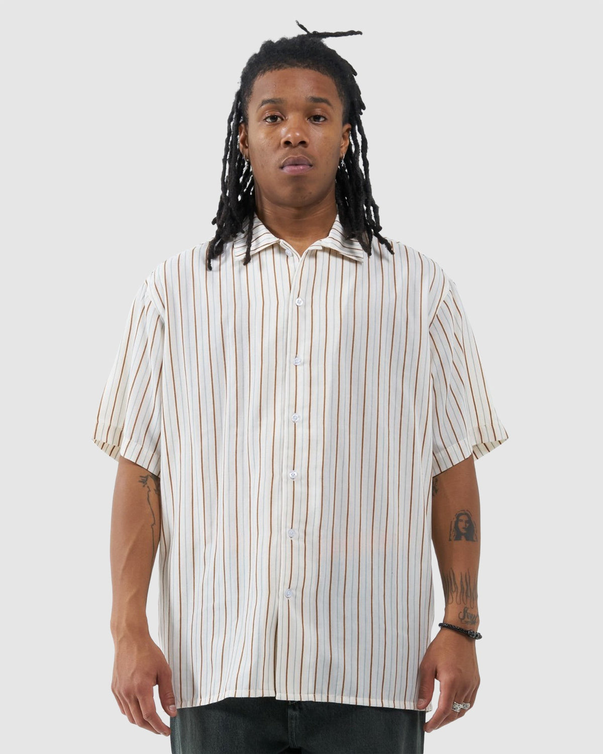 MENS BARE STRIPE SHORT SLEEVE SHIRT