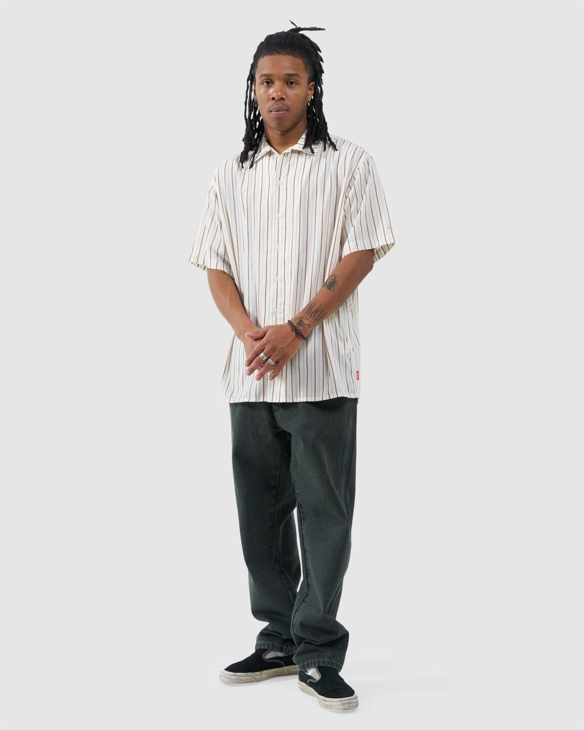 MENS BARE STRIPE SHORT SLEEVE SHIRT