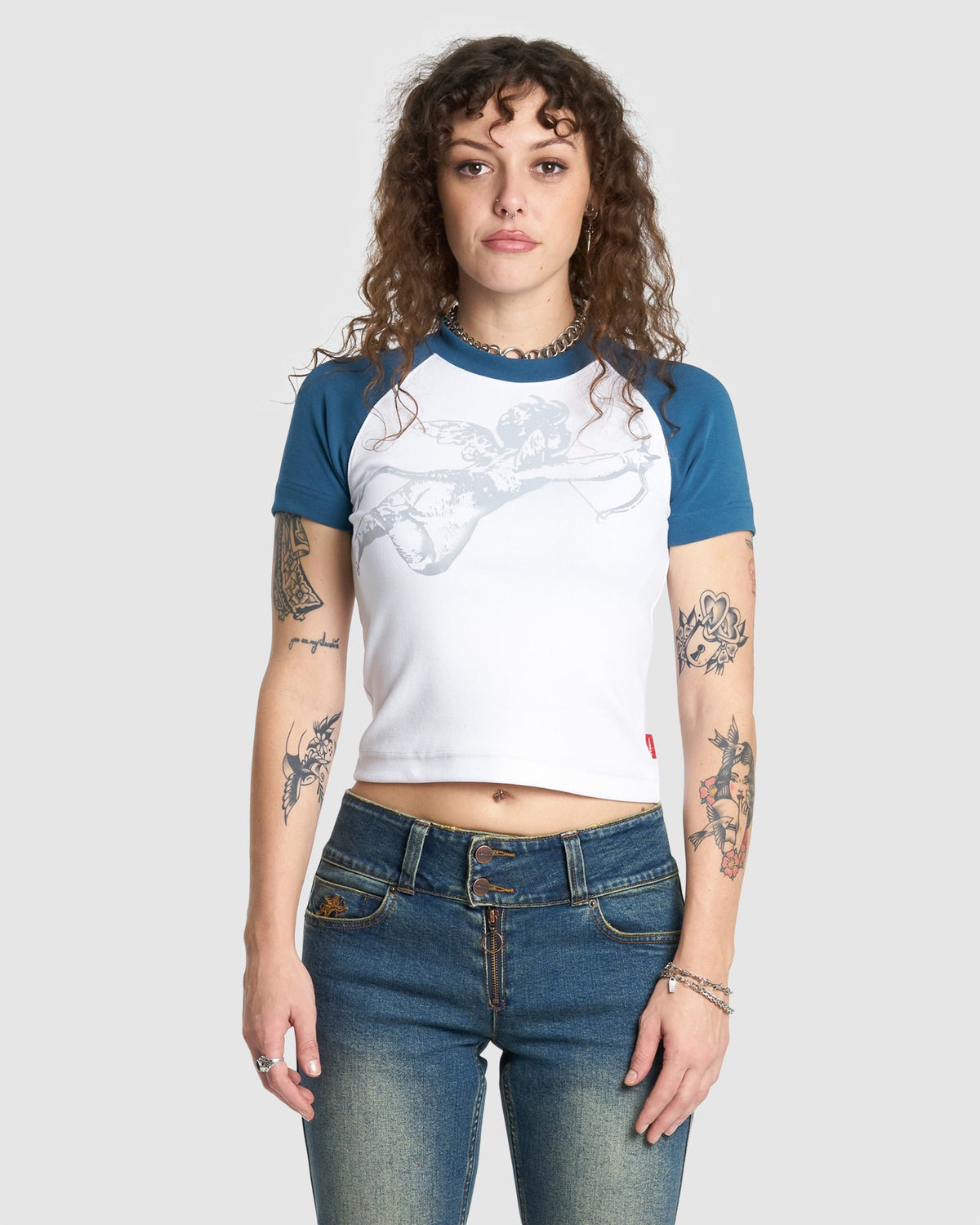 WOMENS CHERUB SLIM RAGLAN T-SHIRT