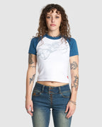 WOMENS CHERUB SLIM RAGLAN T-SHIRT