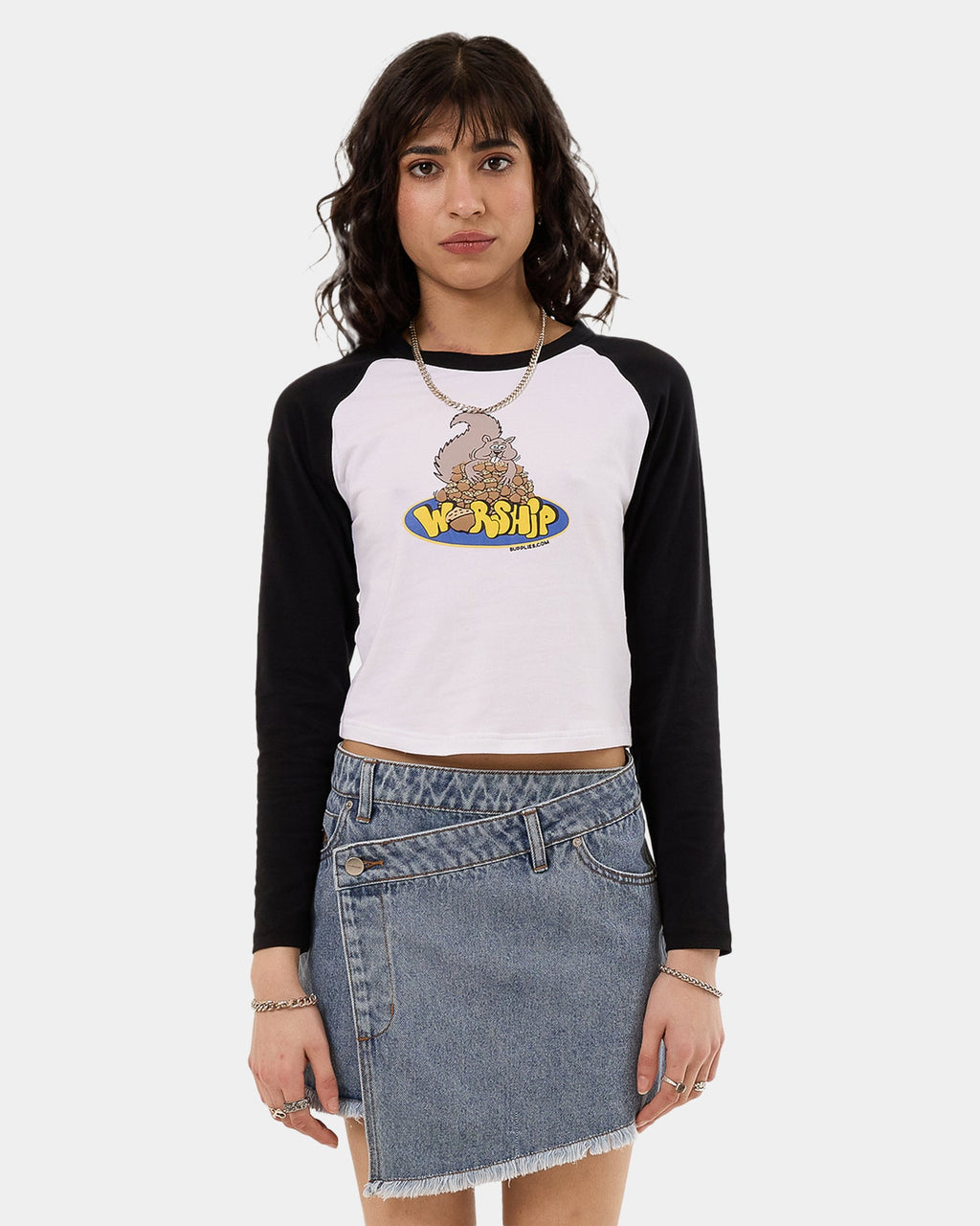 Womens Going Nuts Micro Raglan Long Sleeve T-Shirt