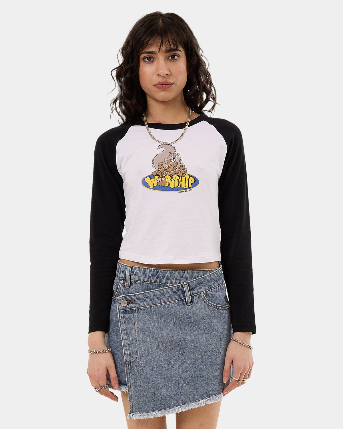 Womens Going Nuts Micro Raglan Long Sleeve T-Shirt