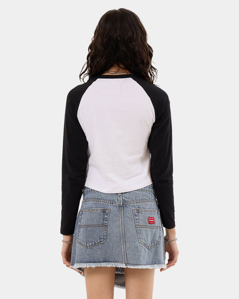 Womens Going Nuts Micro Raglan Long Sleeve T-Shirt