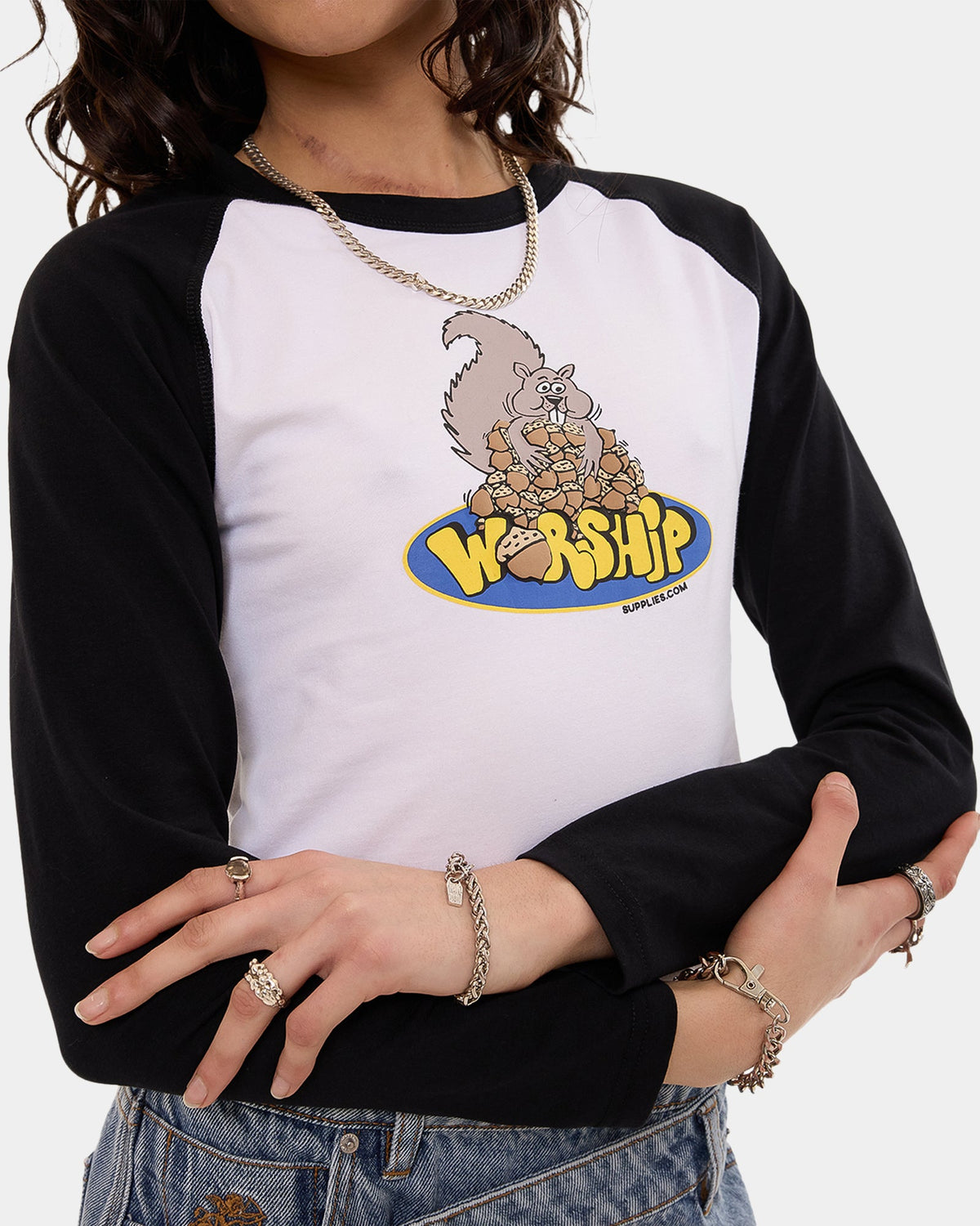Womens Going Nuts Micro Raglan Long Sleeve T-Shirt