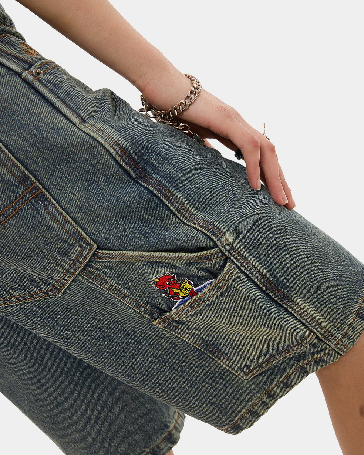 Womens Be Cool Carpenter Denim Shorts