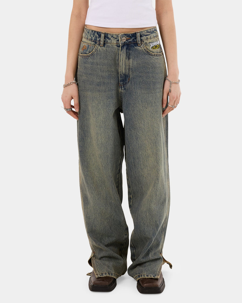 Womens Messenger Big Baggy Denim Jeans