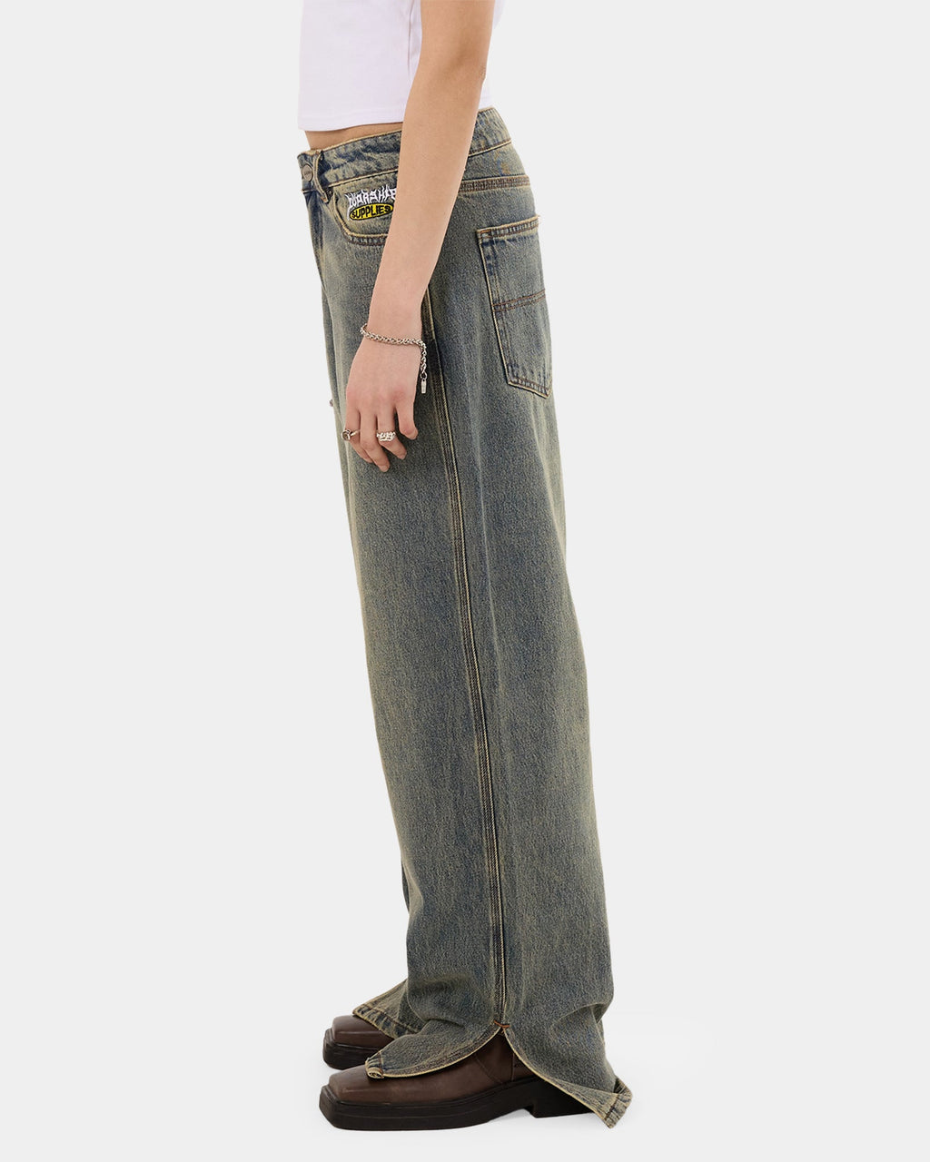 Womens Messenger Big Baggy Denim Jeans