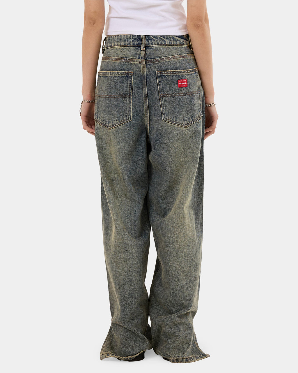 Womens Messenger Big Baggy Denim Jeans