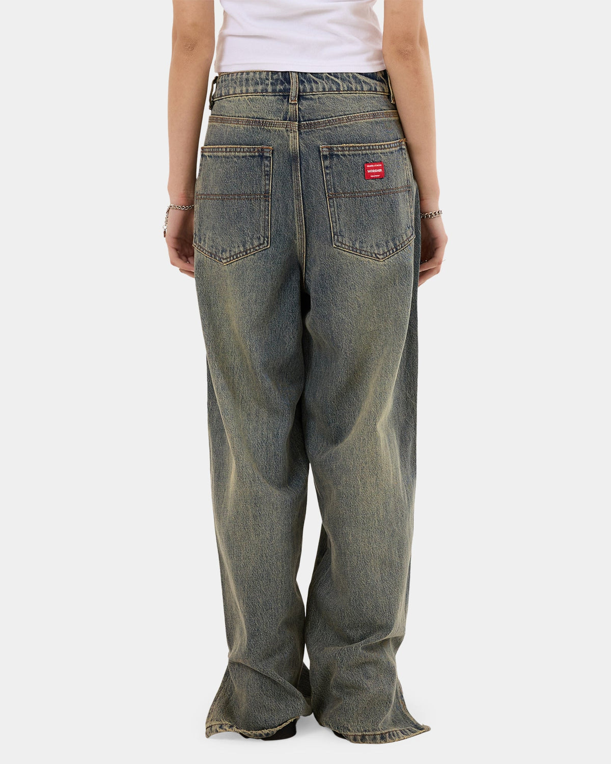 Womens Messenger Big Baggy Denim Jeans