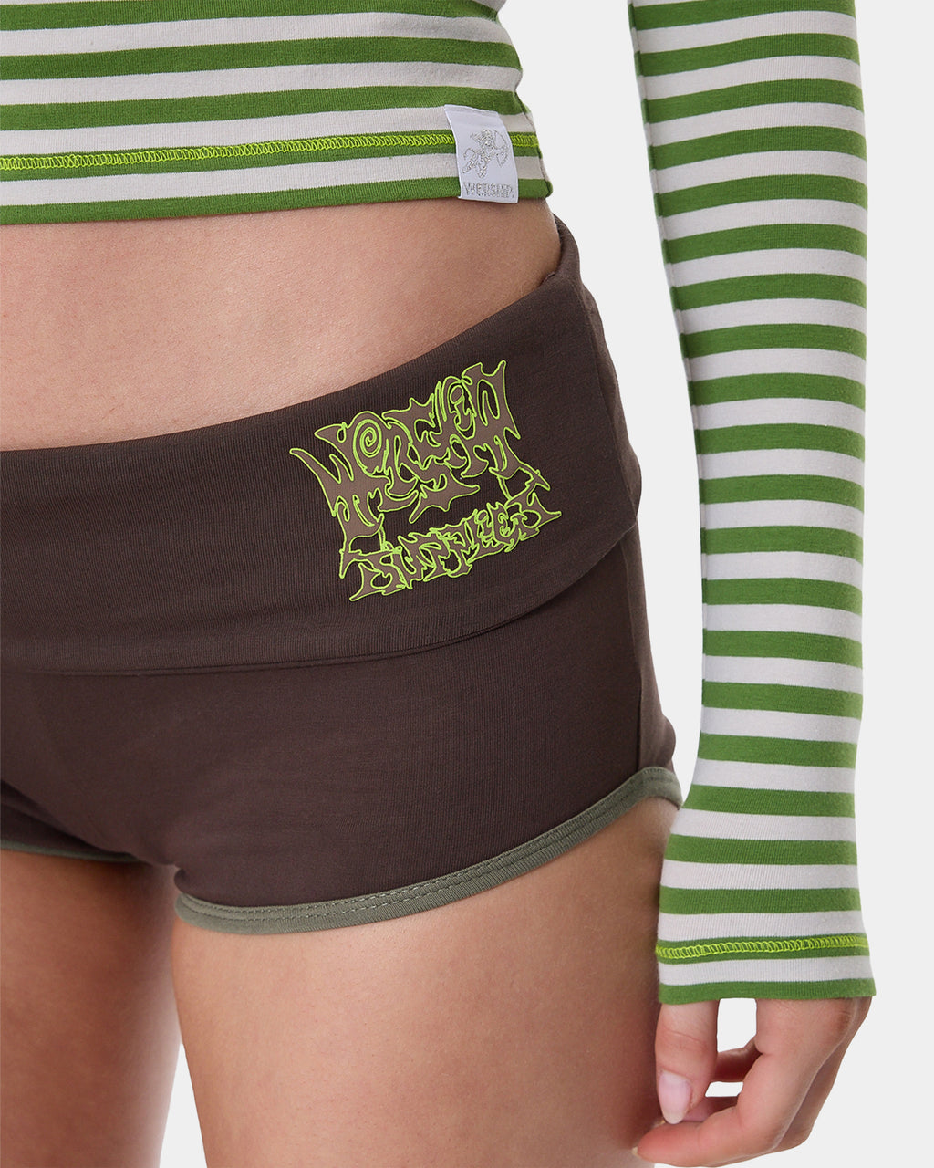 Womens Trouble Booty Elastic Waist Shorts