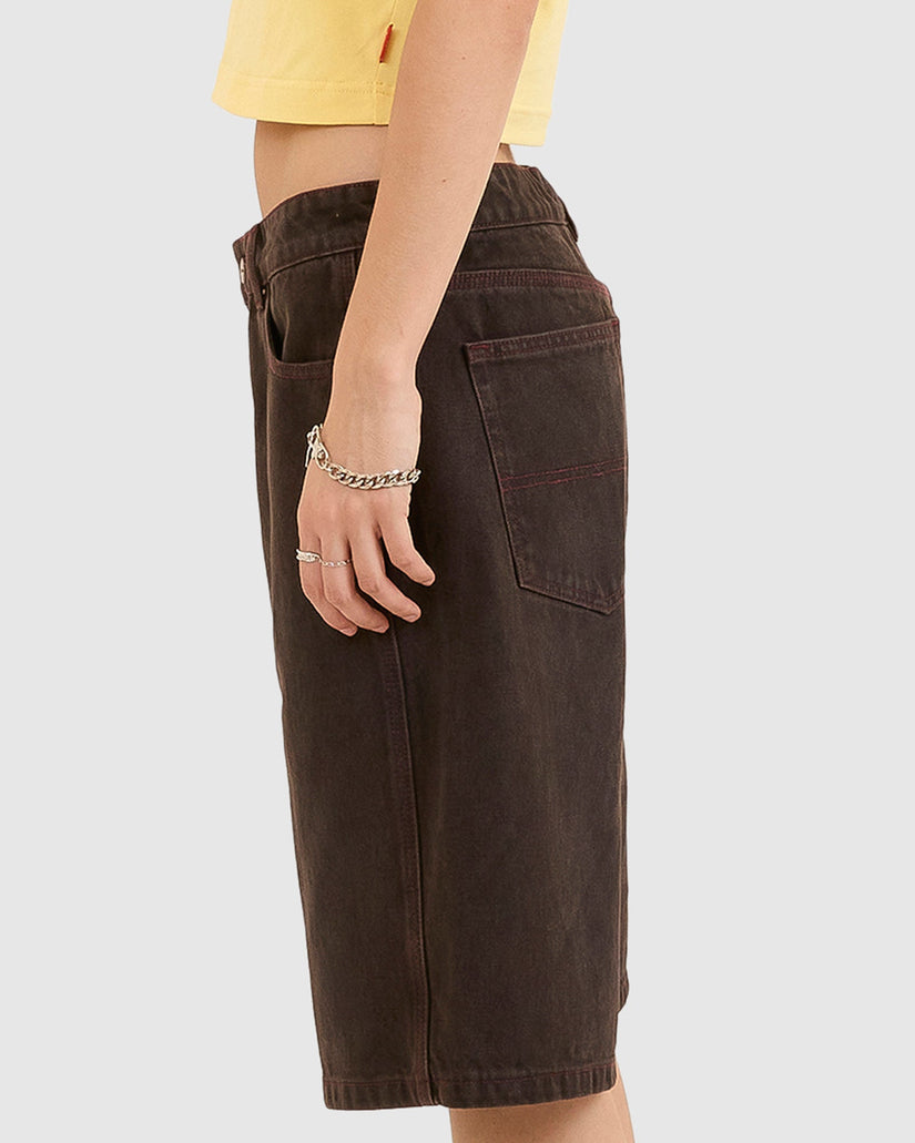 WOMENS DEJAVOODOO BIG BAGGY CARPENTER DENIM SHORTS