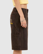 WOMENS DEJAVOODOO BIG BAGGY CARPENTER DENIM SHORTS
