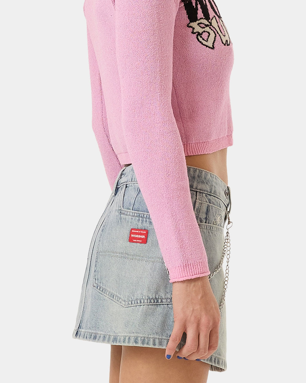 WOMENS VEXED DENIM MINI SKIRT