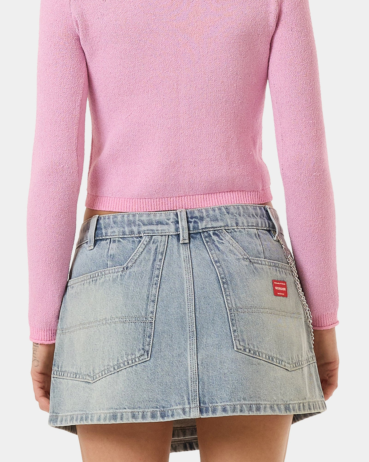WOMENS VEXED DENIM MINI SKIRT