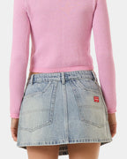 WOMENS VEXED DENIM MINI SKIRT